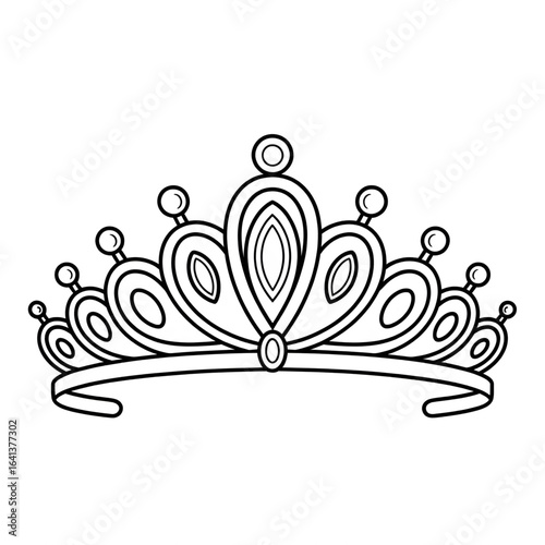 tiara illustration vector style coloring page 