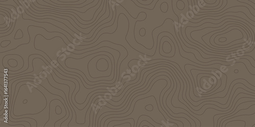 Abstract terrain map background with layered contour lines in shades of brown, representing elevation, navigation, and topography for travel and exploration concepts.