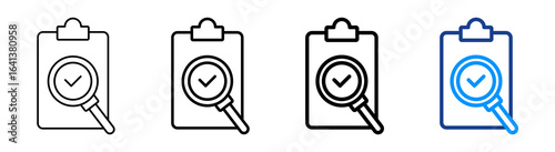 Evaluation Icon Multiple Outline Collection Set