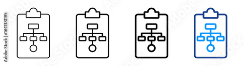 Flowchart Icon Multiple Outline Collection Set