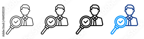 Candidate Icon Multiple Outline Collection Set