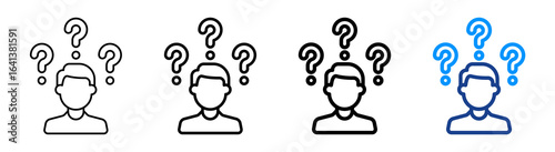Question Icon Multiple Outline Collection Set