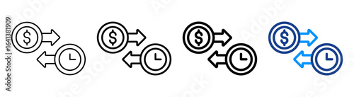 Exchange Icon Multiple Outline Collection Set