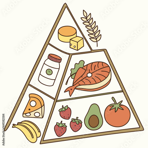 vector illustration of pizza with salami