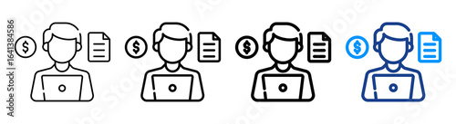 Administrator Icon Multiple Outline Collection Set