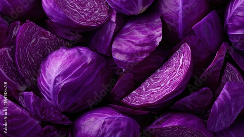 Wallpaper Mural Vibrant Red Cabbage Shreds and Wedges for Culinary Presentation Torontodigital.ca
