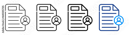 User Data Icon Multiple Outline Collection Set