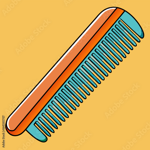 Orange and teal comb hair styling tool