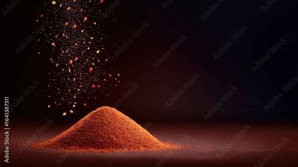 custom made wallpaper toronto digitalThai Roasted Chili Powder Floating in Air With Dark Background