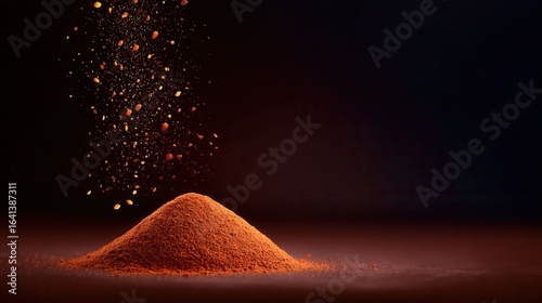 Wallpaper Mural Thai Roasted Chili Powder Floating in Air With Dark Background Torontodigital.ca