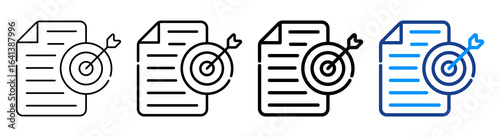 Goal Icon Multiple Outline Collection Set