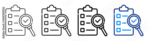Survey Icon Multiple Outline Collection Set