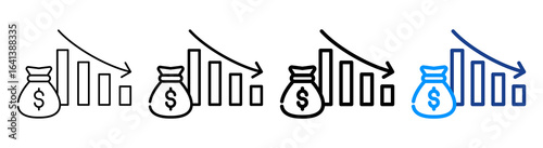 Reduction Icon Multiple Outline Collection Set