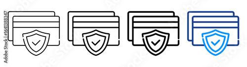 Secure Payment Icon Multiple Outline Collection Set