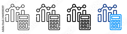 Economy Forecast Icon Multiple Outline Collection Set