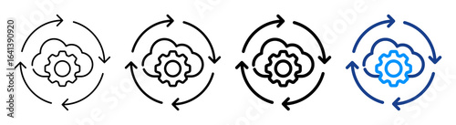Operating Icon Multiple Outline Collection Set