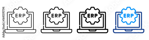 Erp Icon Multiple Outline Collection Set