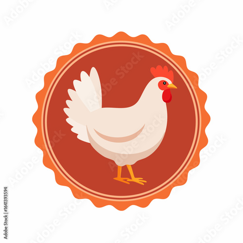 Elegant chicken emblem in a rustic frame, perfect for farm-to-table branding
