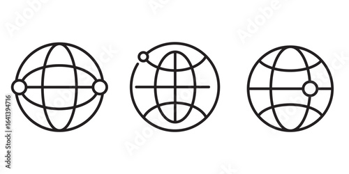 Global Icon Set – Minimal Outline Symbols for World, Network & Connectivity