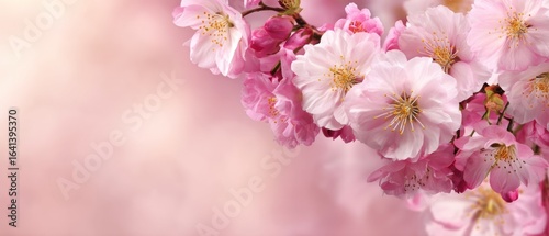 Pink cherry blossoms in full bloom