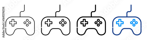 Game Controller Icon Multiple Outline Collection Set