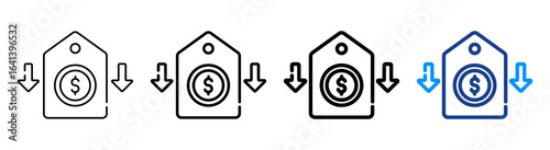 Low Price Icon Multiple Outline Collection Set