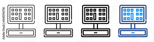 Cash Register Icon Multiple Outline Collection Set