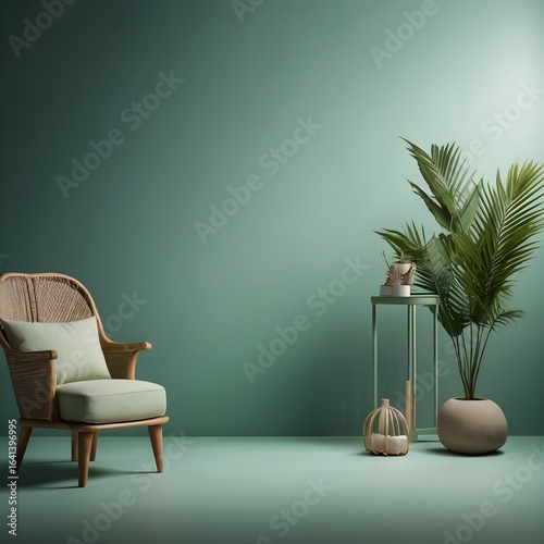 A Quiet Retreat: Rattan Chair and Greenery