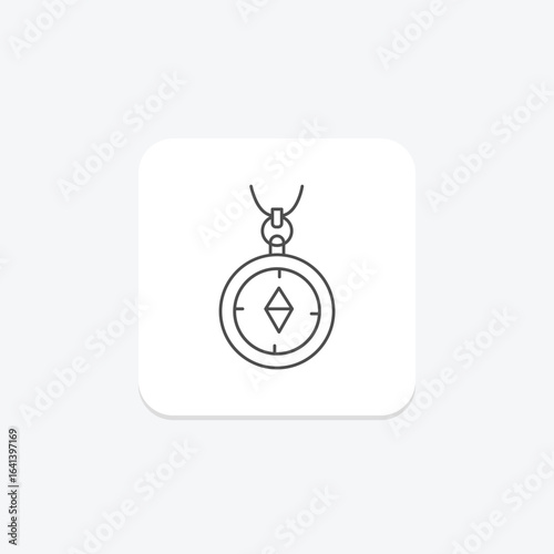 Gold Compass Pendant, vector, pixel perfect, illustrator file
