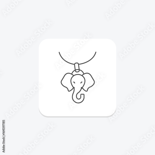 Gold Elephant Pendant, vector, pixel perfect, illustrator file