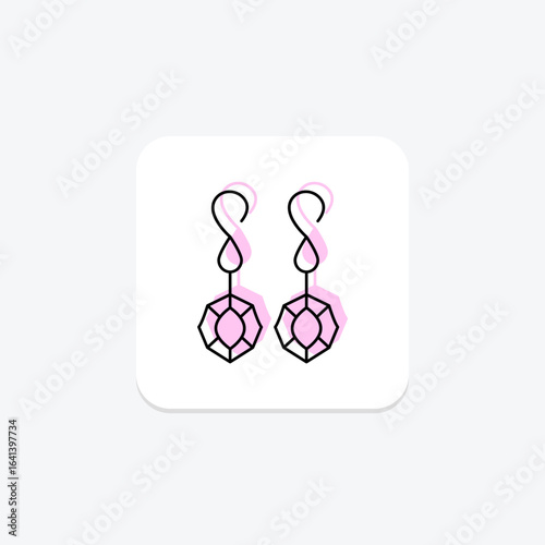 Amethyst Earrings, vector, pixel perfect, illustrator file