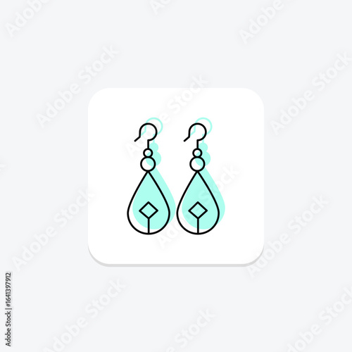 Sapphire Earrings, vector, pixel perfect, illustrator file