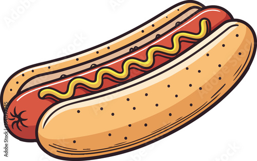 Hot dog vector design, Hot dog logo and icon design