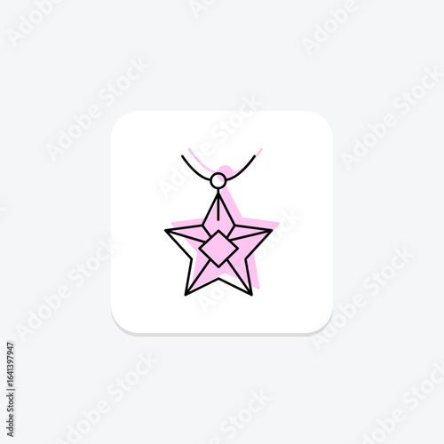 Diamond Star Pendant, vector, pixel perfect, illustrator file