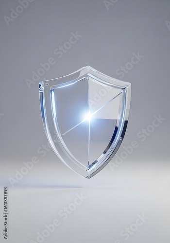 Shining safeguard: A crystalline shield evokes protection security and reliability