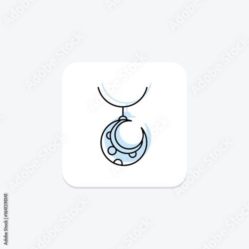 Gold Moon Pendant, vector, pixel perfect, illustrator file