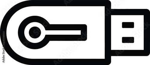 Simple line icon of a usb flash drive for data storage