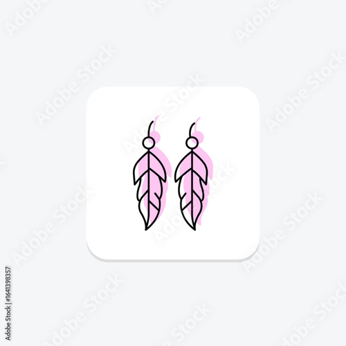 Gold Feather Earrings, vector, pixel perfect, illustrator file