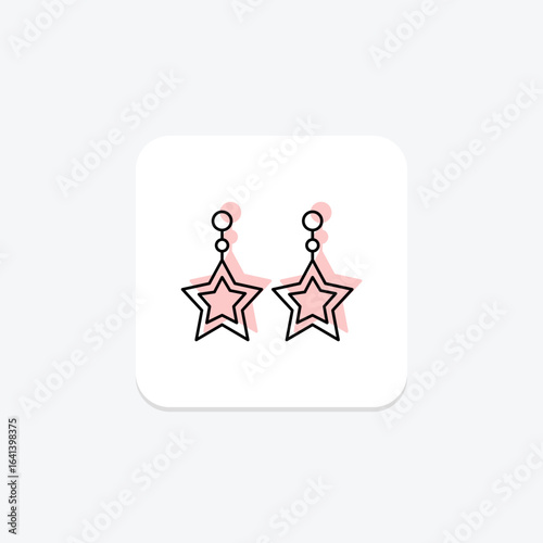 Silver Star Earrings, vector, pixel perfect, illustrator file