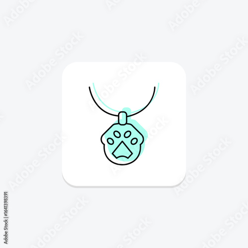 Diamond Paw Print Pendant, vector, pixel perfect, illustrator file