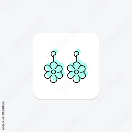 Enamel Flower Earrings, vector, pixel perfect, illustrator file
