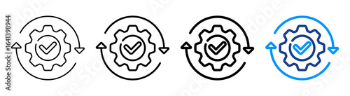 System Update Icon Multiple Outline Collection Set