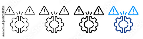 Disruption System Icon Multiple Outline Collection Set