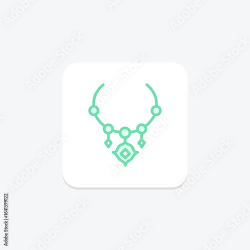 Gold Charm Necklace, vector, pixel perfect, illustrator file