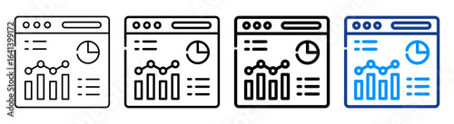Website Analytics Icon Multiple Outline Collection Set