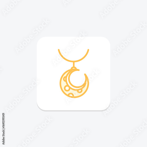 Gold Moon Pendant, vector, pixel perfect, illustrator file