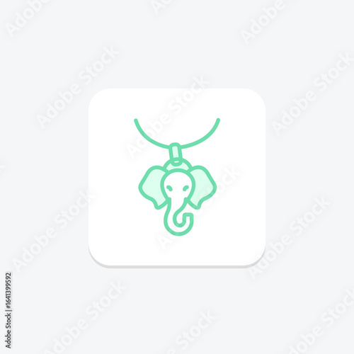 Gold Elephant Pendant, vector, pixel perfect, illustrator file