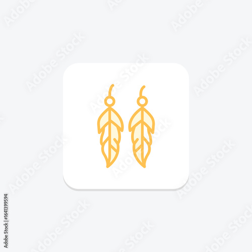 Gold Feather Earrings, vector, pixel perfect, illustrator file
