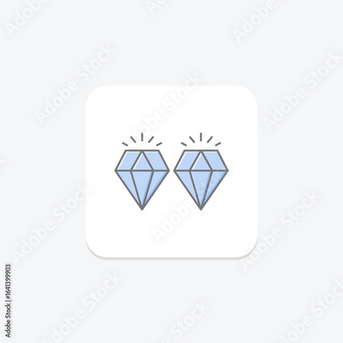 Diamond Stud Earrings, vector, pixel perfect, illustrator file