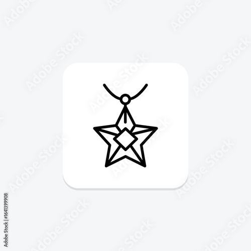 Diamond Star Pendant, vector, pixel perfect, illustrator file